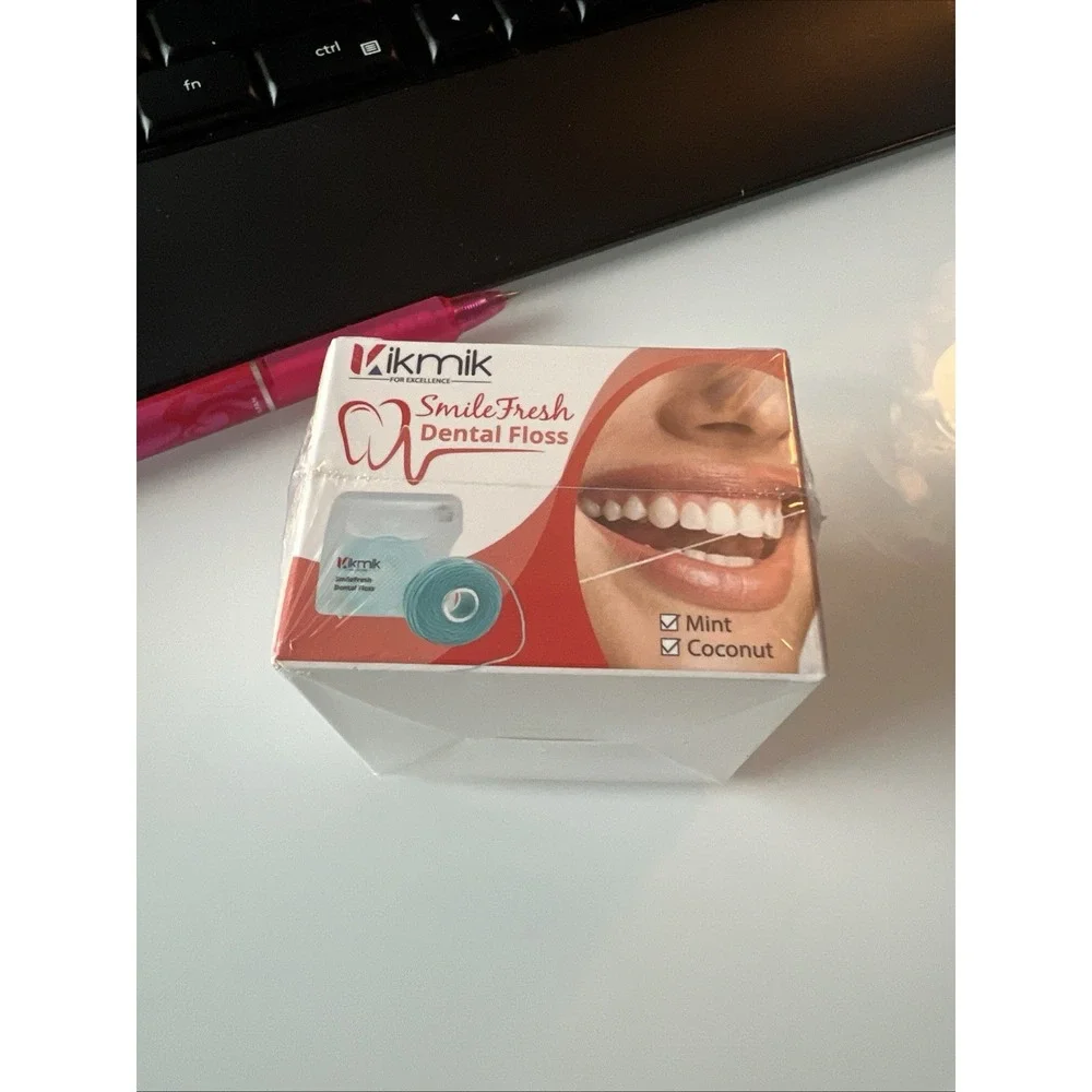 Kikmik Smile Fresh Dental Floss 2 Pack‎ Contains Mint Flavor And Coconut